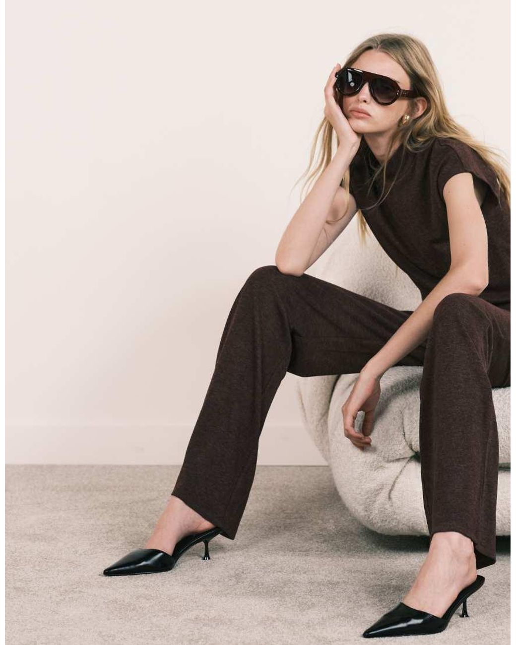 Mango Natural Michi Straight Trouser Co-ord