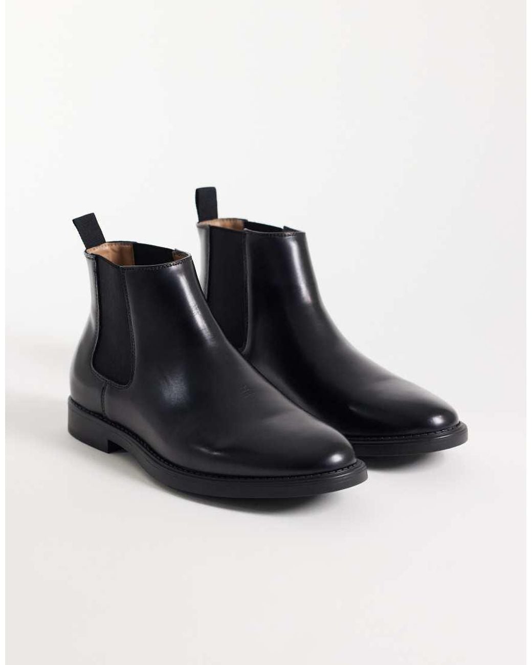 Mango Blue Faux Leather Chelsea Boot for men