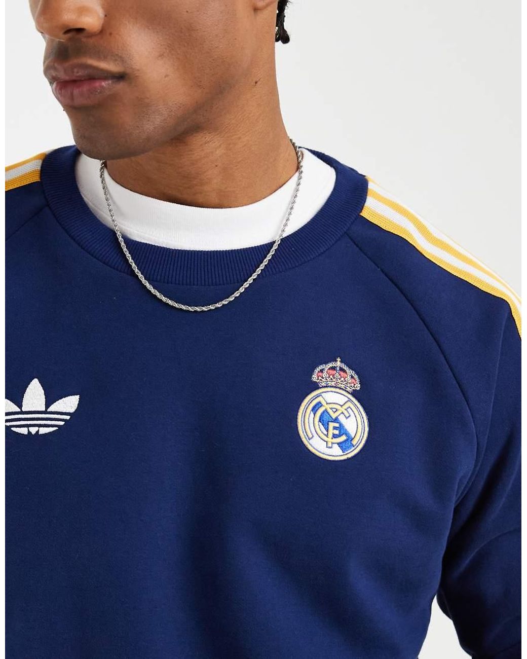 Adidas Originals Blue Real Madrid Originals Crew Sweat for men