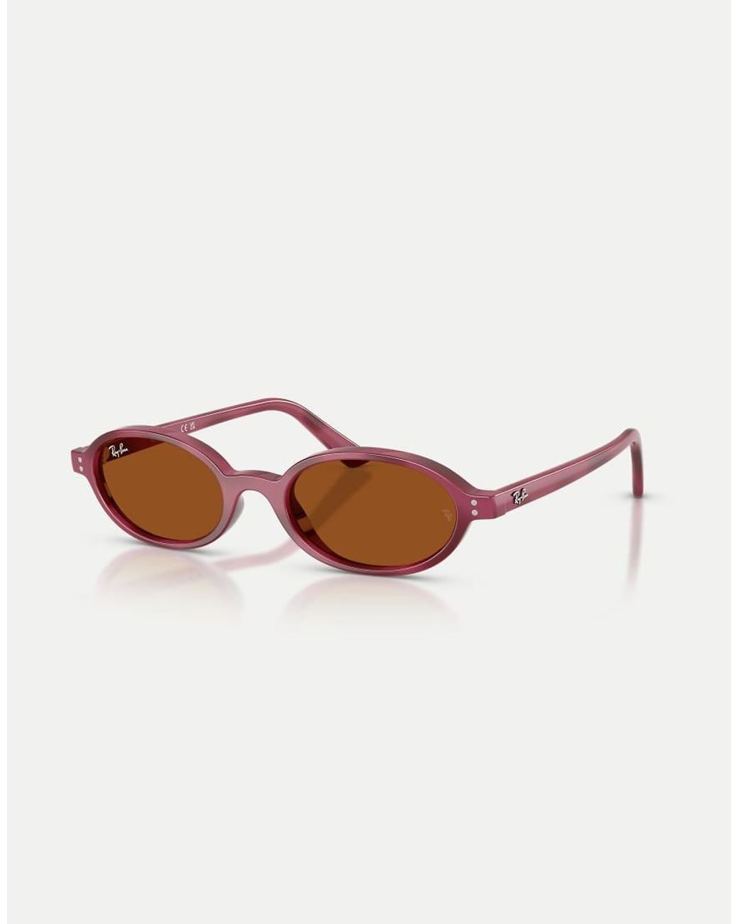 Ray-Ban Brown Khal Oval Sunglasses With Lens