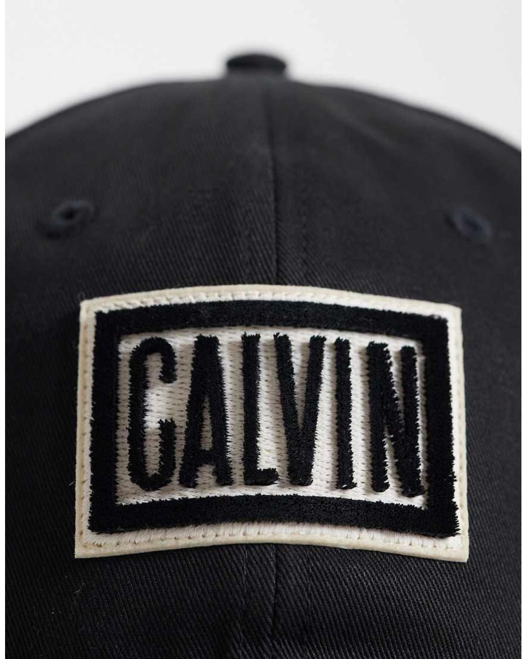 Calvin Klein Black Cap With Bold Centre Front Logo for men