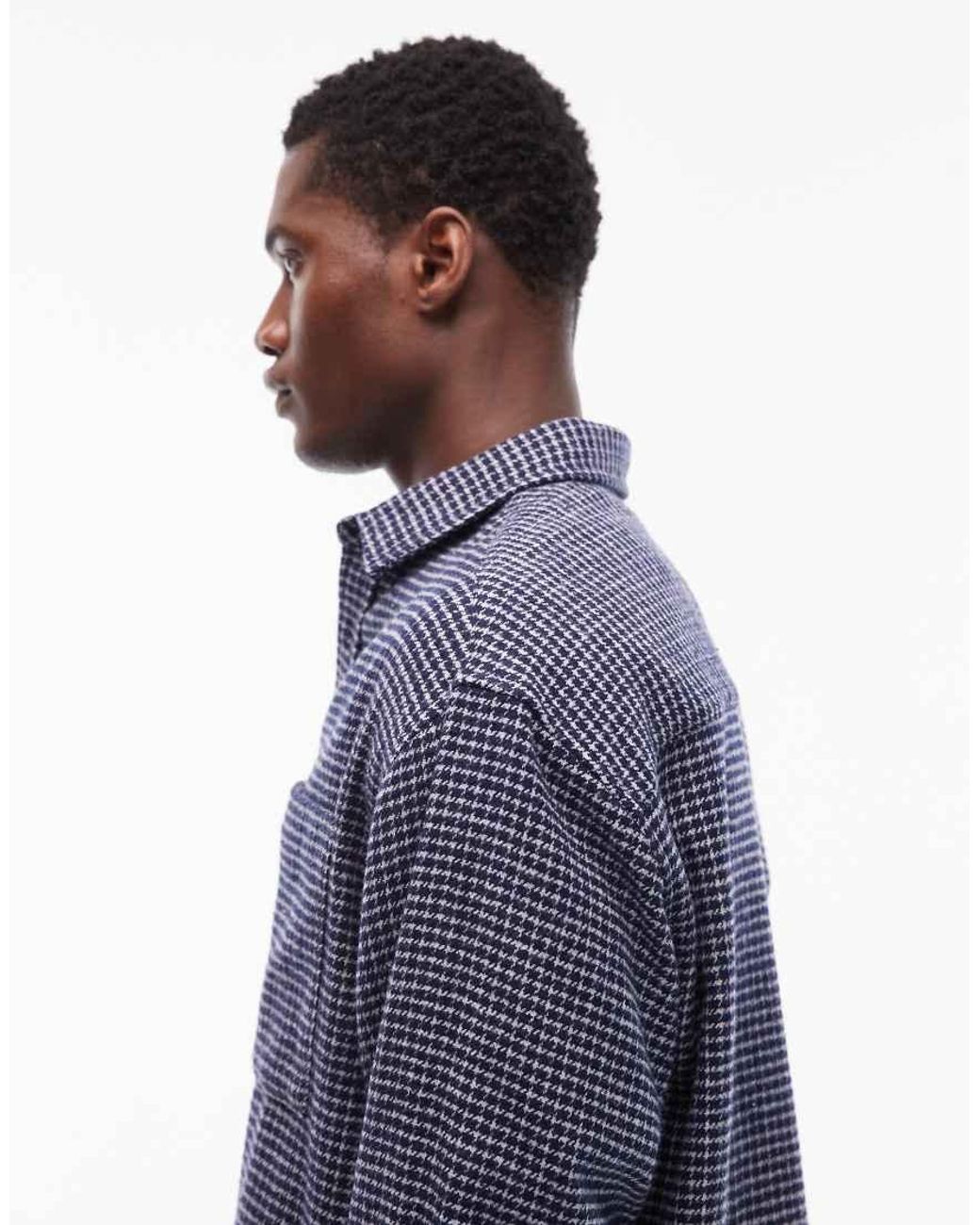 ASOS Blue Oversized Check Shirt for men