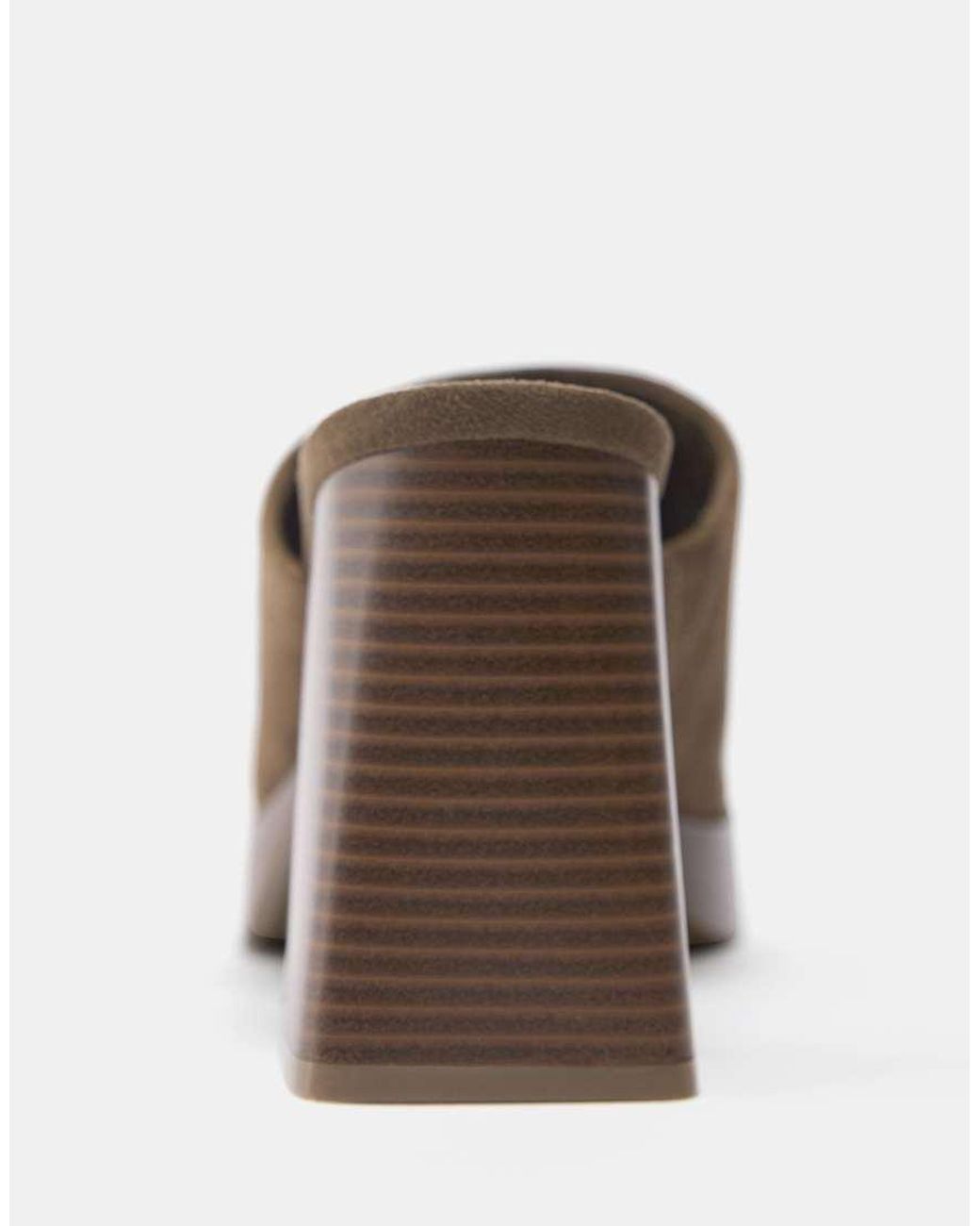 Pull&Bear Brown Platform Mule Heels