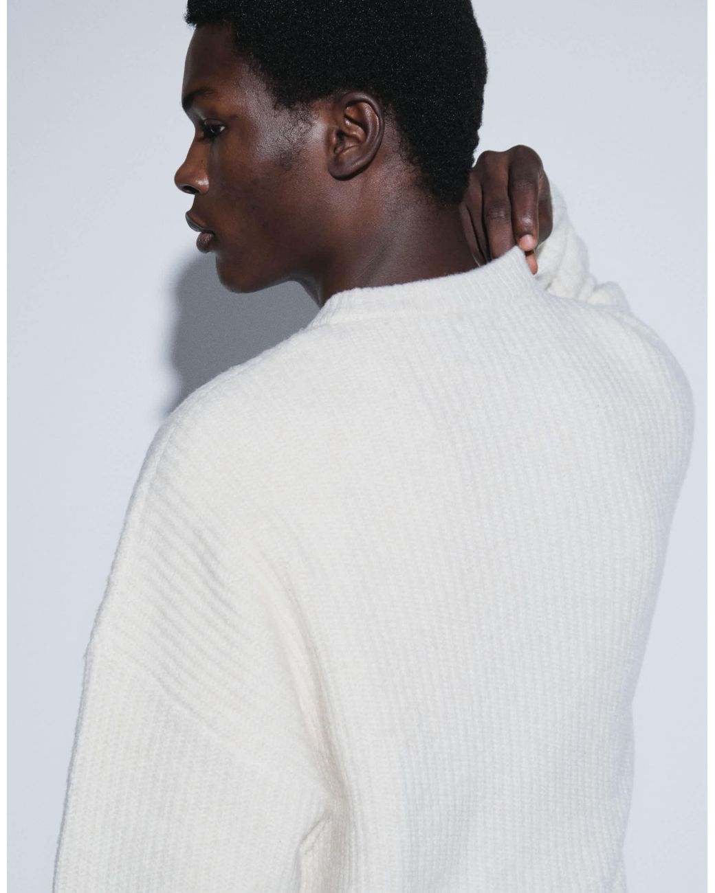 Pull côtelé en mélange ASOS pour homme en coloris White