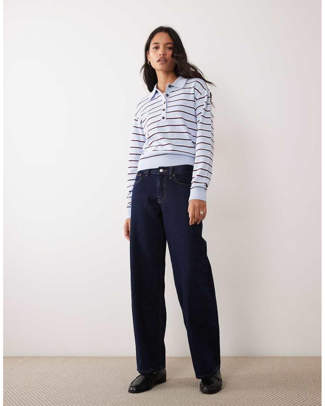 ARKET Blue Merino Polo Jumper