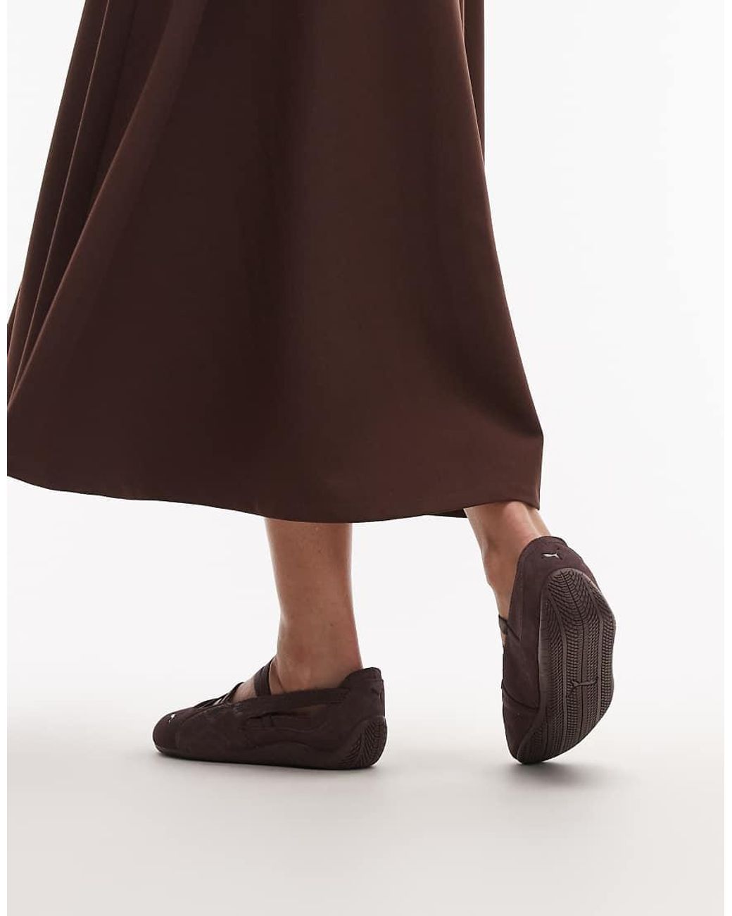 PUMA Brown Speedcat Python Ballet Flats