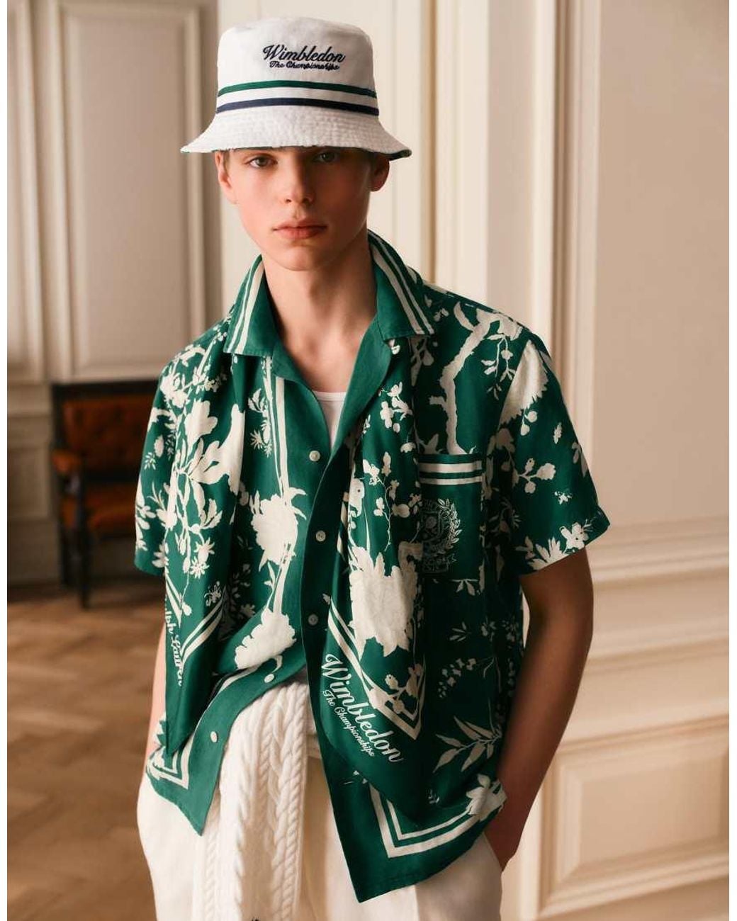 Polo Ralph Lauren Multicolor Wimbledon Capsule Tea House Floral Print Open Collar Shirt for men