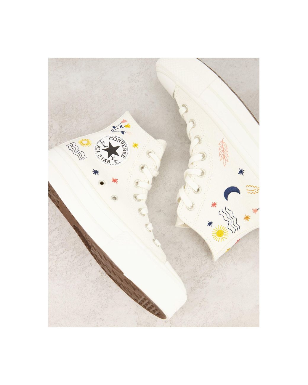 Zapatillas blanco hueso bordadas Chuck Taylor All Star Lift Converse | Lyst