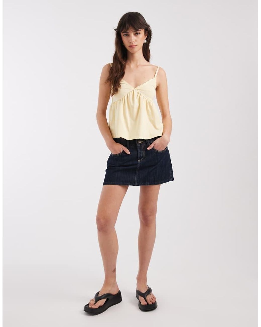 ASOS Natural Trim Detail Babydoll Cami