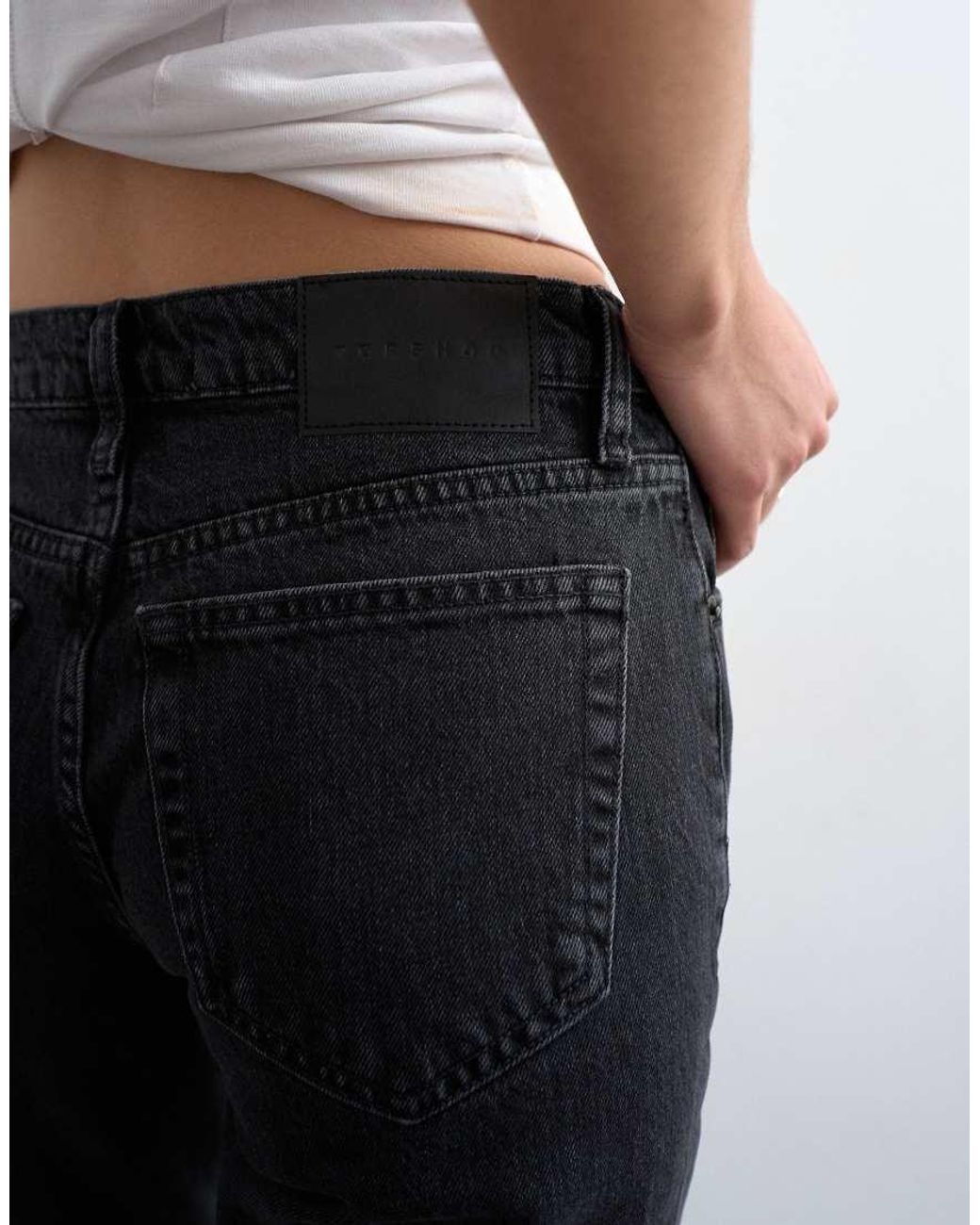 TOPSHOP Gray Runway Mid Rise Cropped Jeans