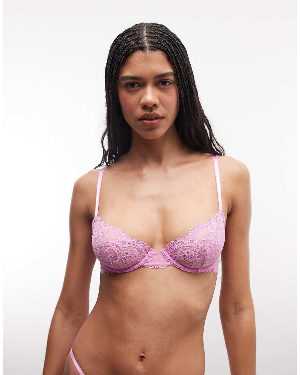 ASOS Pink Lola Lace Underwired Bra