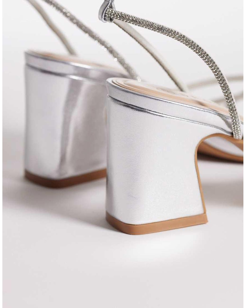 SEQWL White Leal Barely There Block Heel
