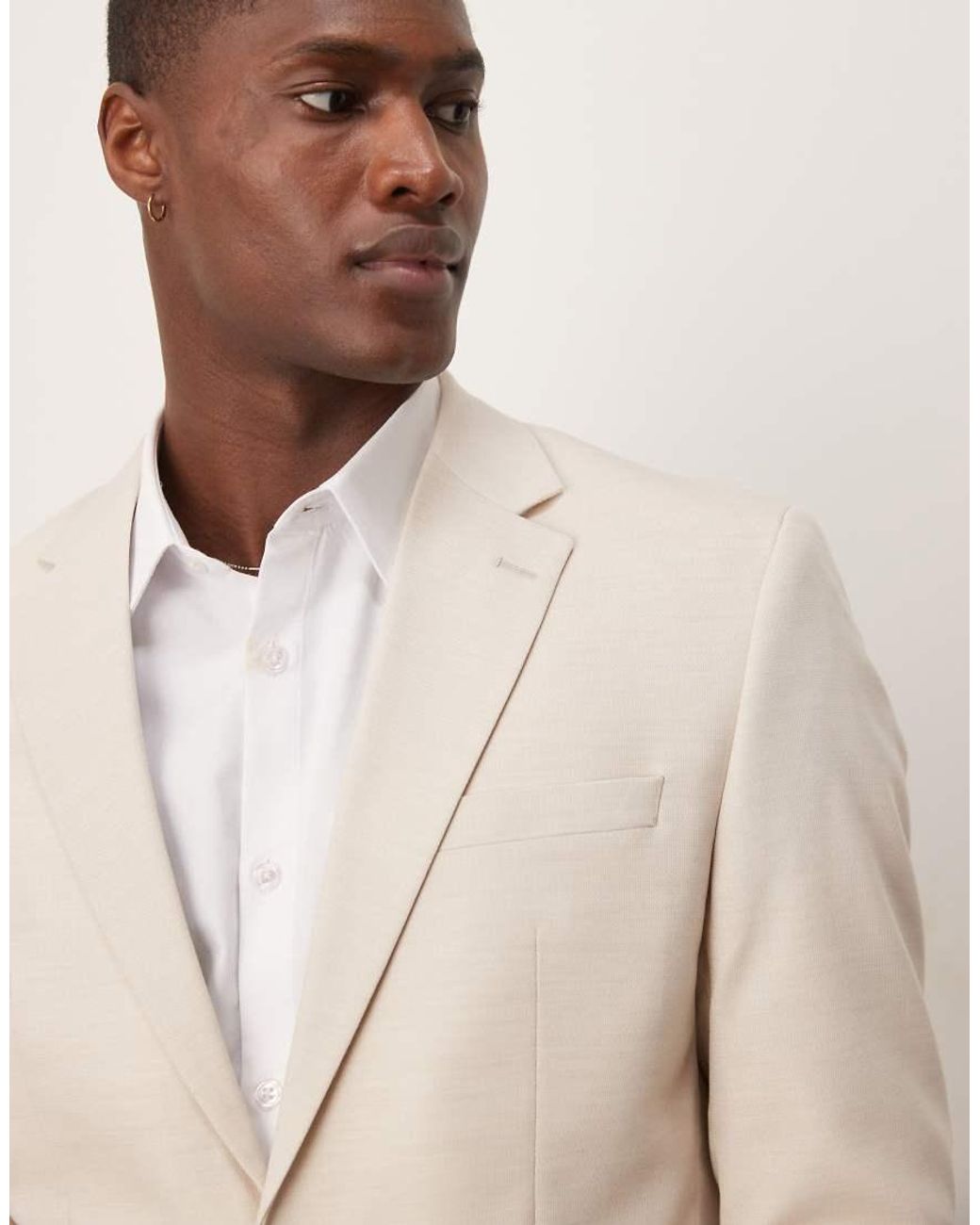 SELECTED Regular-Fit Blazer Van Wolmix in het Natural voor heren