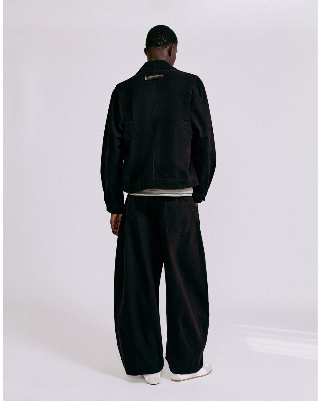 Pull&Bear Hose mit doppeltem bein in Black für Herren