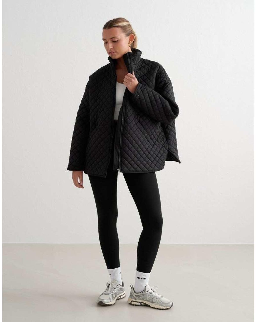 Aim'n Black Oversized Quilted Jacket