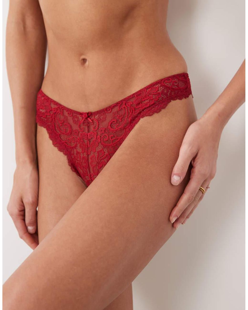 Boux Avenue Red Emma Rose Lace G-string