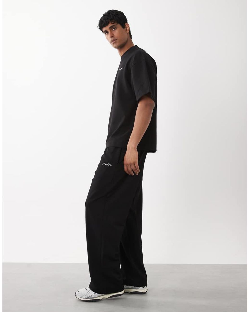 River Island White Wide Leg 'luxe' Sweatpants for men