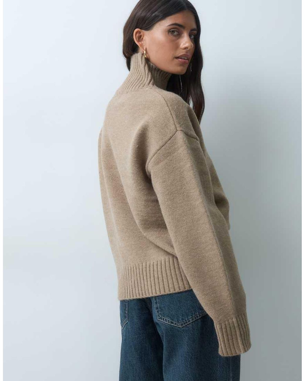 Gina Tricot Brown Knitted Turtleneck Sweater