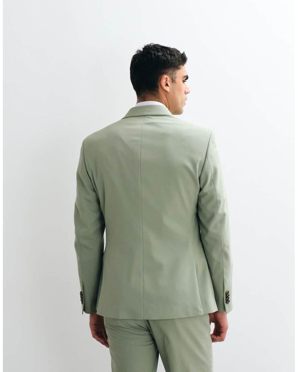 ASOS Green Slim Double Breasted Suit Jacket for men