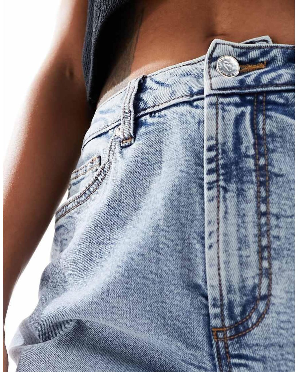 Miss Selfridge Blue Mom High Waist Jeans
