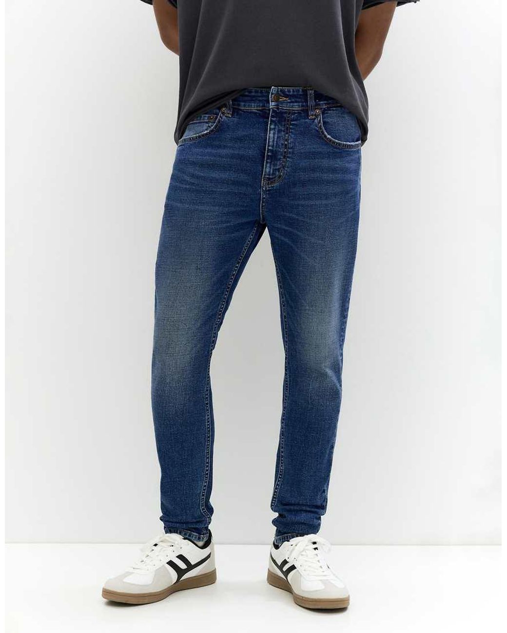 Pull&Bear Blue Skinny Jeans for men