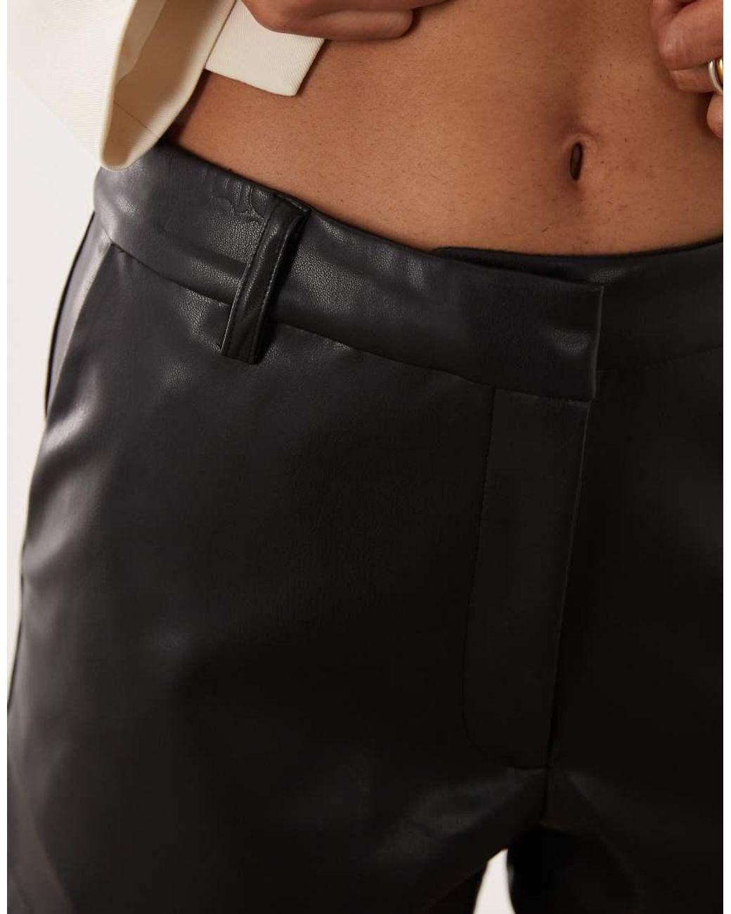 ASOS Natural Faux Leather Micro Shorts