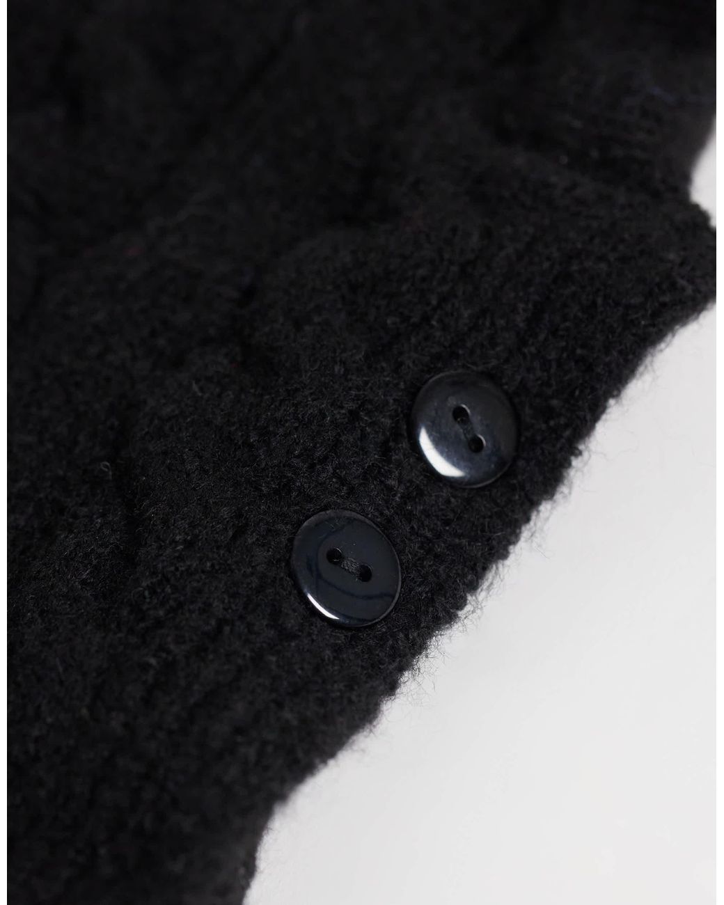 Threadbare Black Kapuze aus zopfstrick
