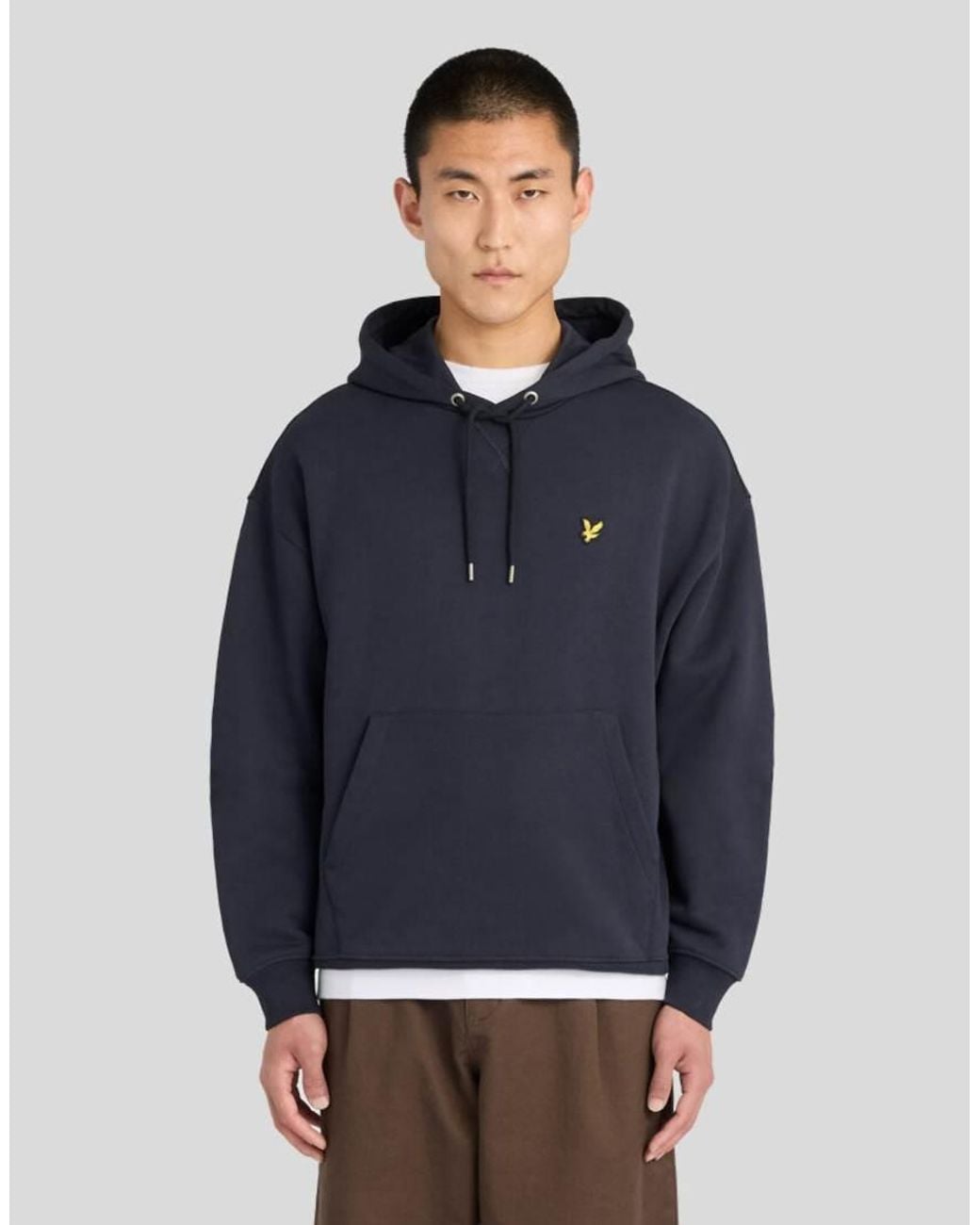 Lyle & Scott Blue Mid Layers Heavyweight Loopback Pullover Hoodie for men