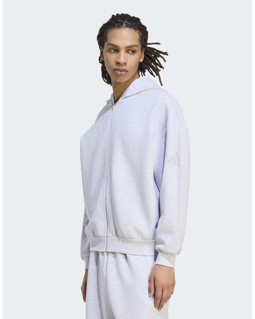 Adidas Originals Blue Soft Lux Full-zip Hoodie for men