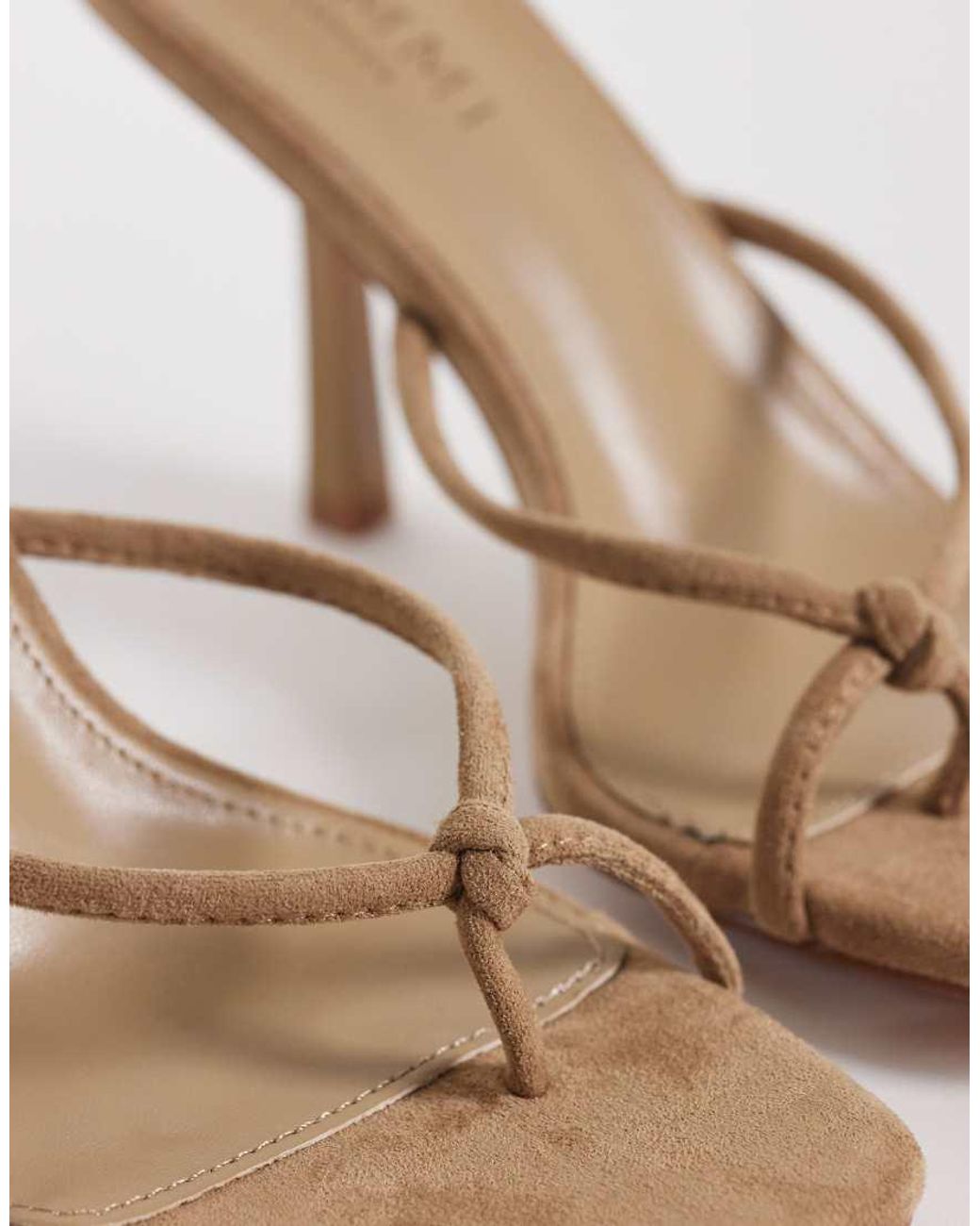 SIMMI Natural Simmi London Wide Fit Ortega Heeled Mule Sandals