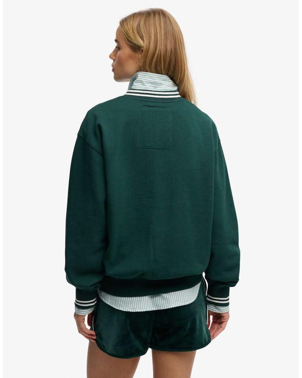 Superdry Green Country Club Loose V-Neck Sweatshirt