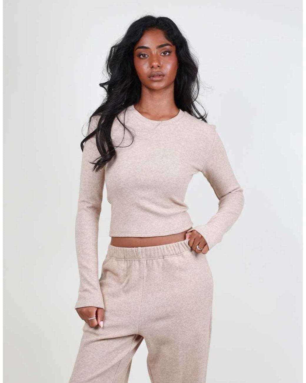 SIMMI Natural Long Sleeve Knit Top