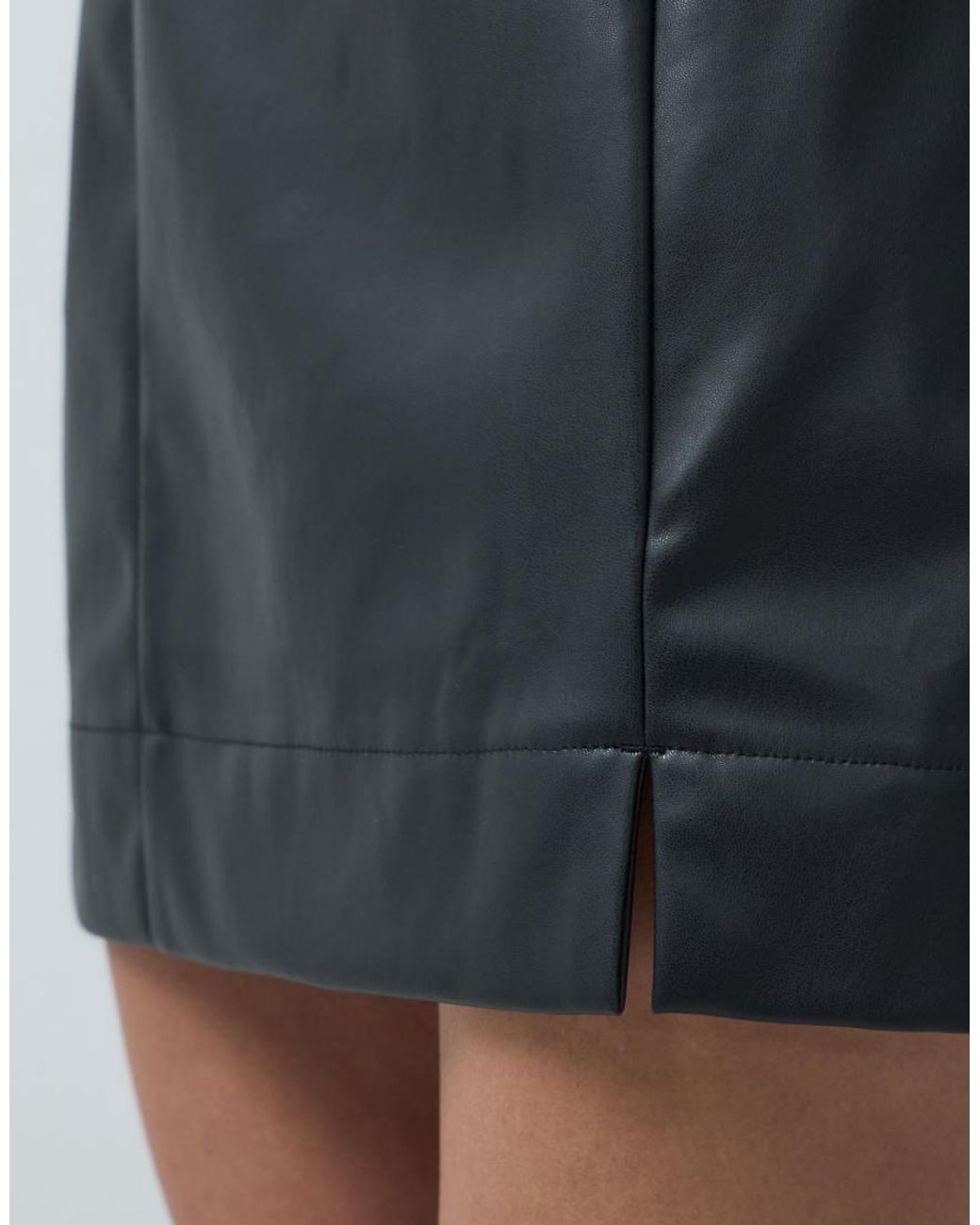 ASOS Gray Tailored Faux Leather Mini Pelmet Skirt With Split