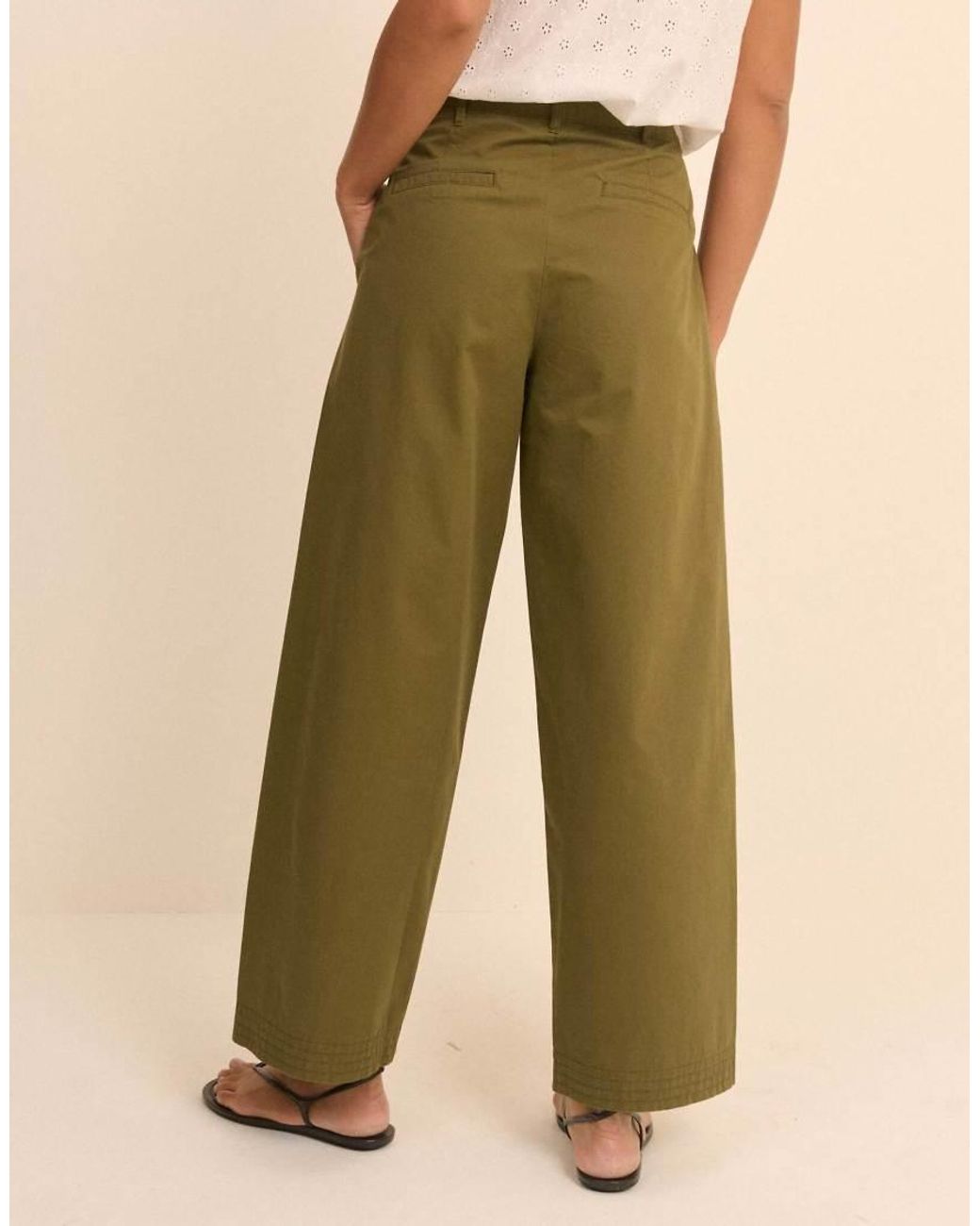 Nobody's Child Natural Pleated Wide Leg Trousers