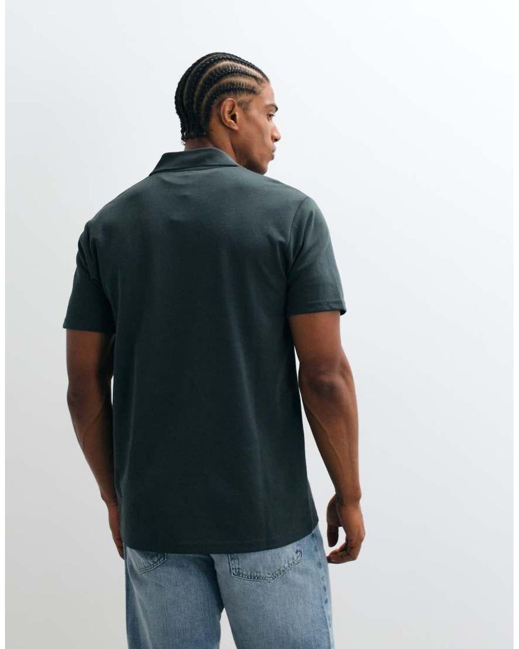 ASOS Blue Breathemax Heavyweight Zip Polo for men