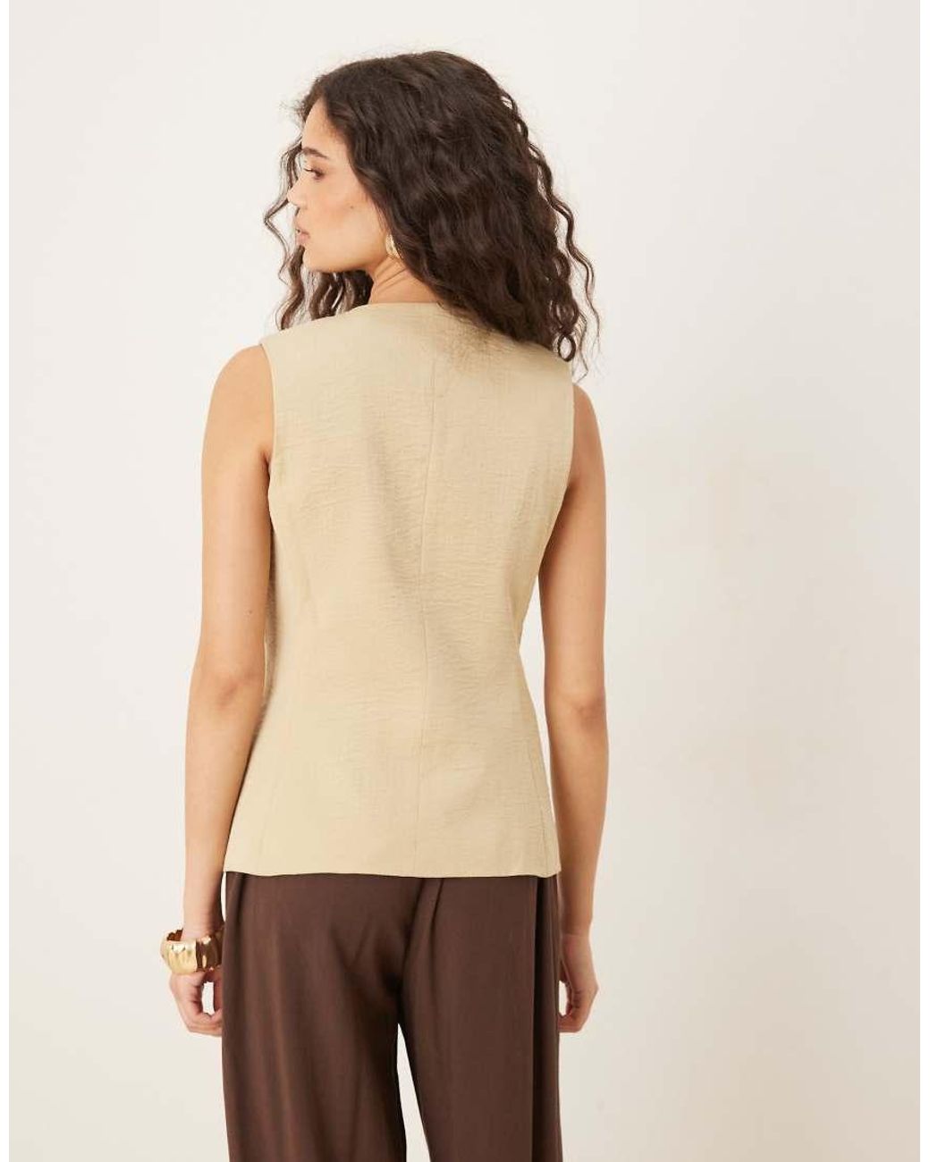 Jdy Natural Longline Textured Waistcoat