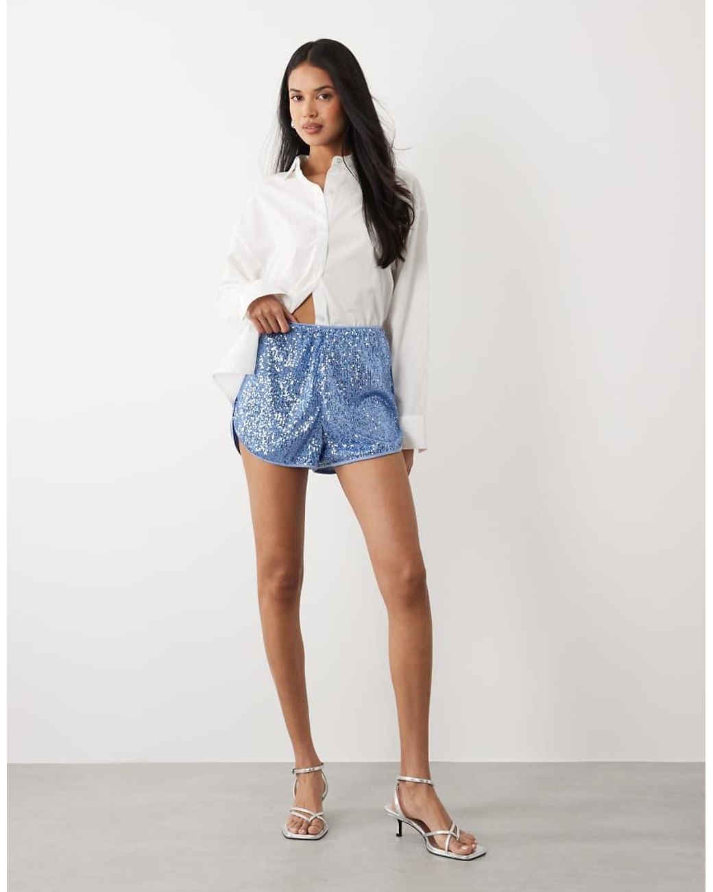 ASOS Blue Sequin Runner Short