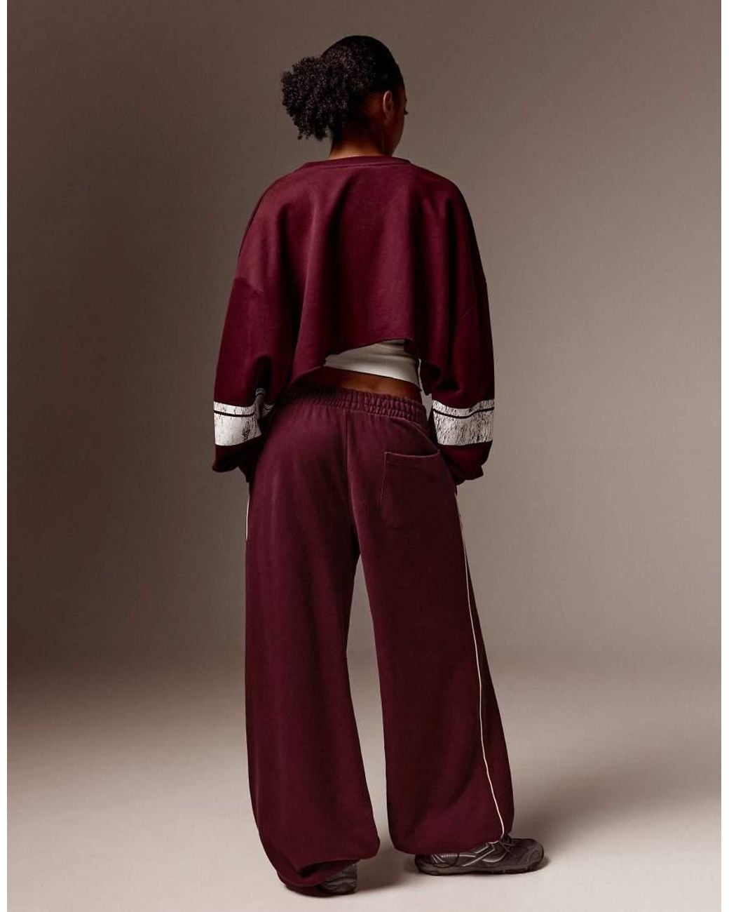 Bershka Brown Petite Plush jogger Trousers