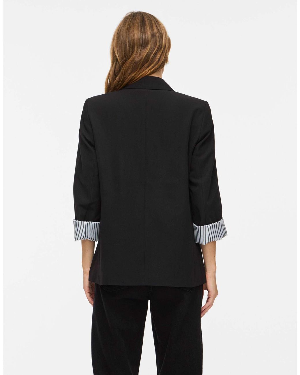 Vila Black Vibonnie einreihiger blazer mit lockerer passform, breitem revers und polsterung