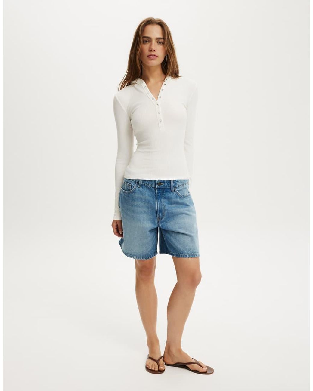 Cotton On White Hooded Blake Henley Long Sleeve