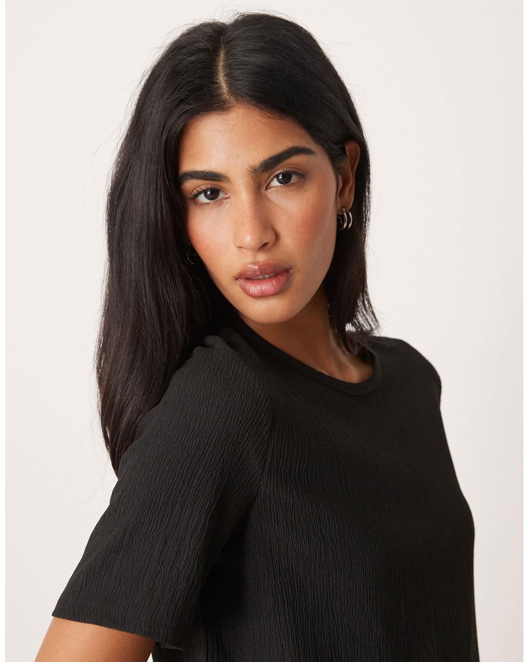 Jdy Black Textured T-shirt Co-ord