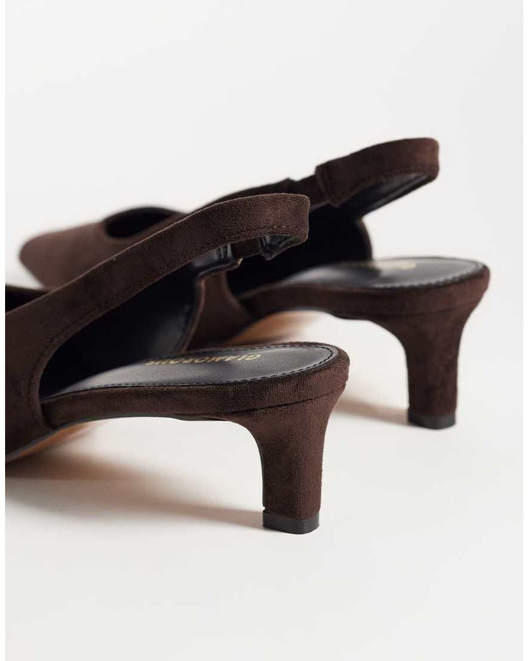 Glamorous Natural Slingback Kitten Heel Shoes