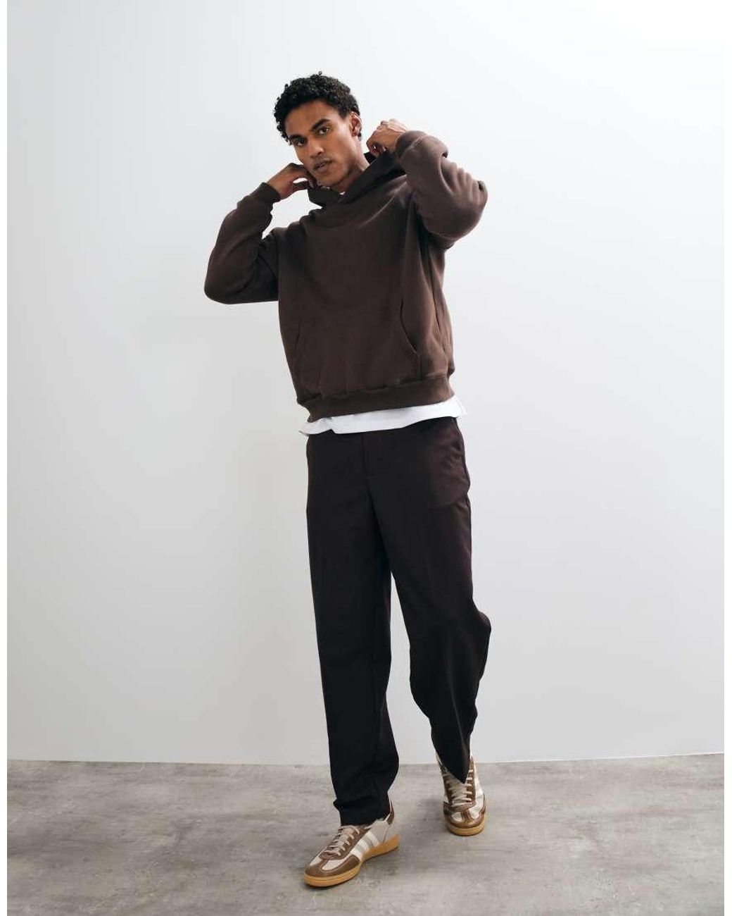 Hollister Gray Boxy Pull On Hoodie for men