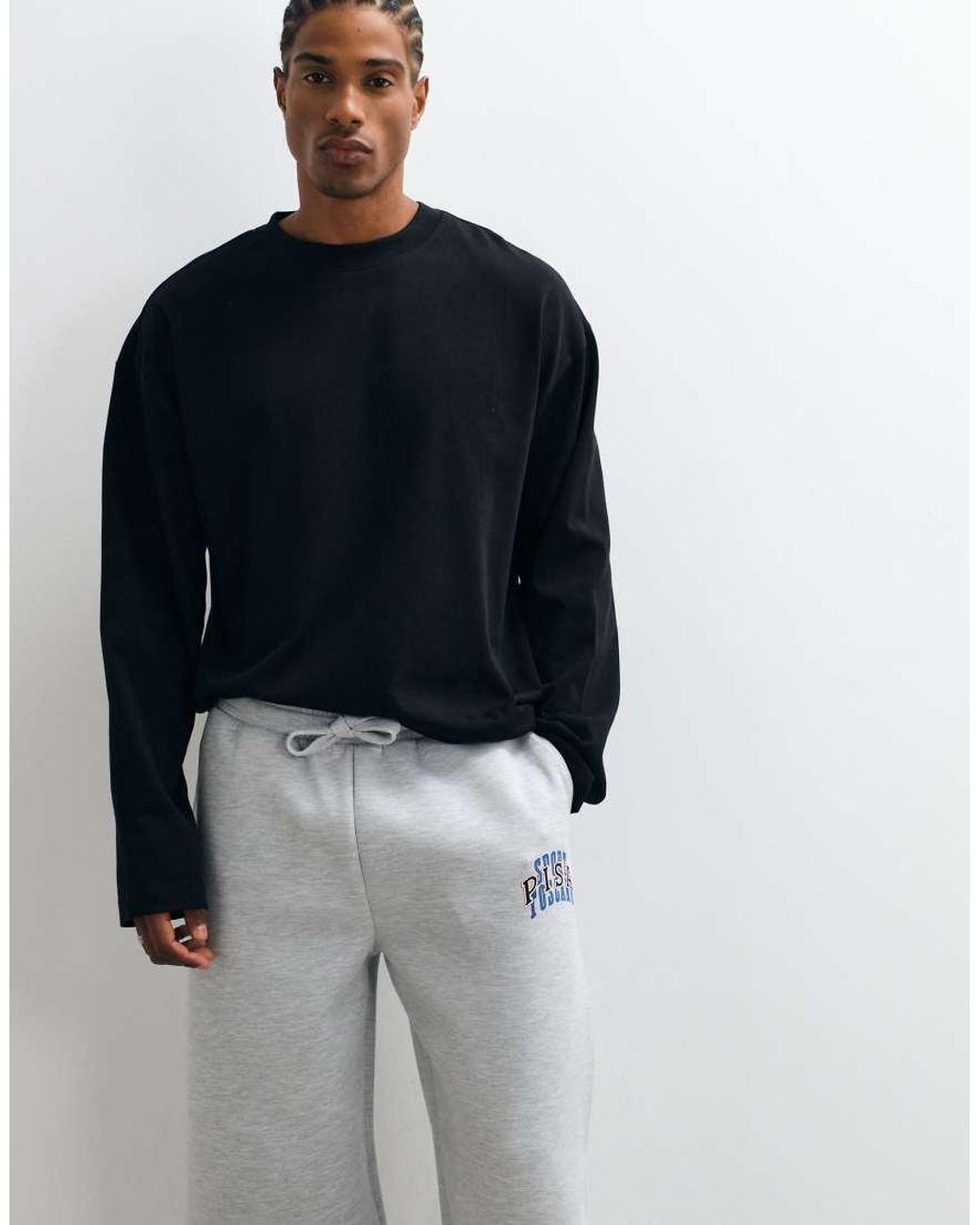 ASOS Gray Wide Leg Jogger With Print for men