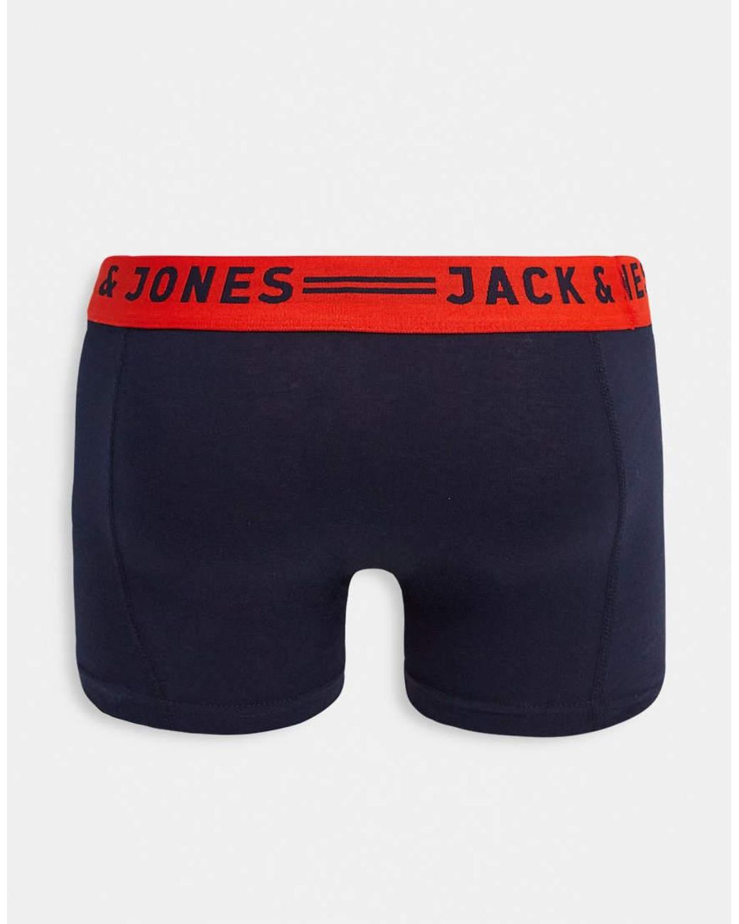 Jack & Jones Blue Trunks 3 Pack With Contrast Waistband for men
