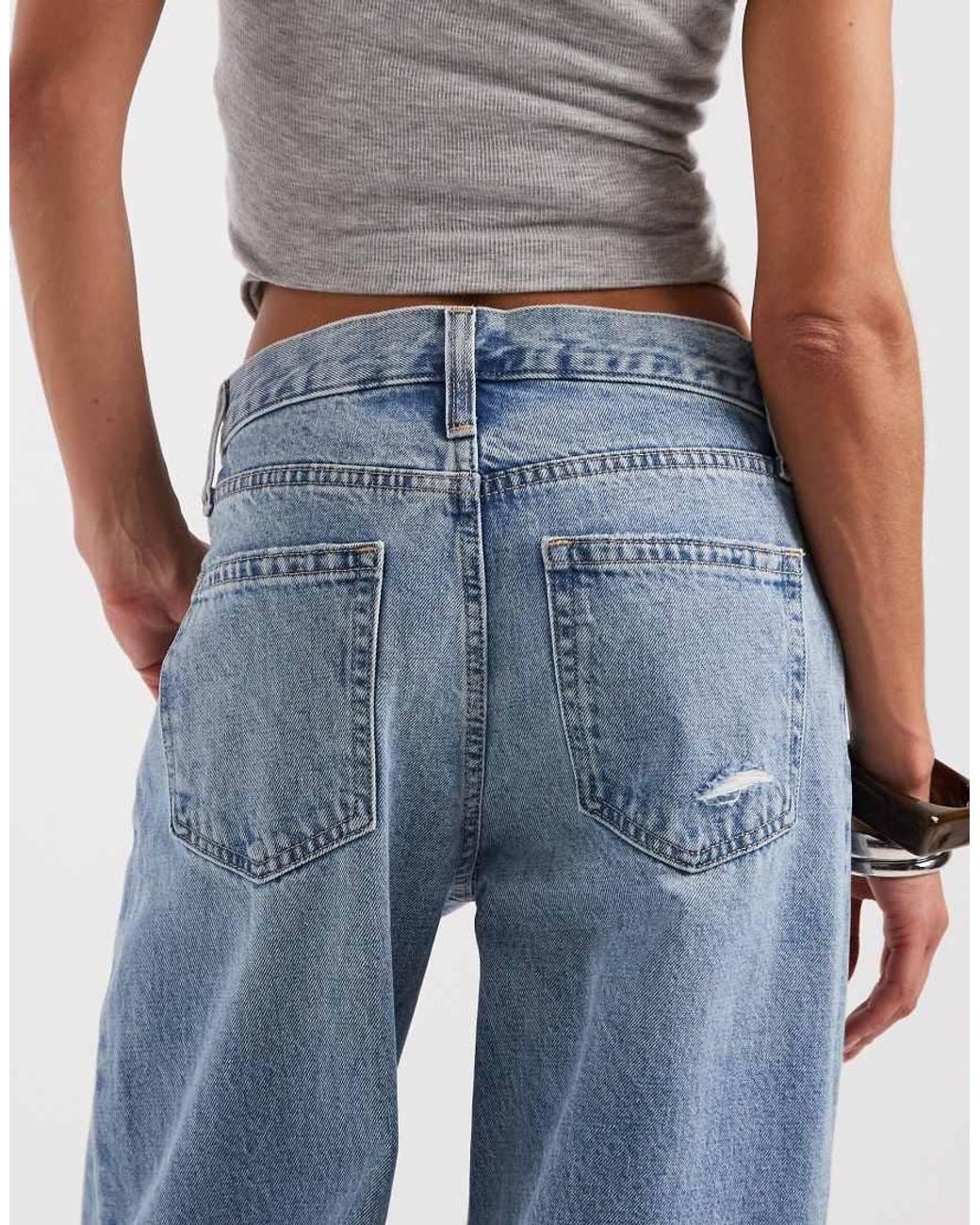 Gap Blue Ripped Wide Leg Jeans