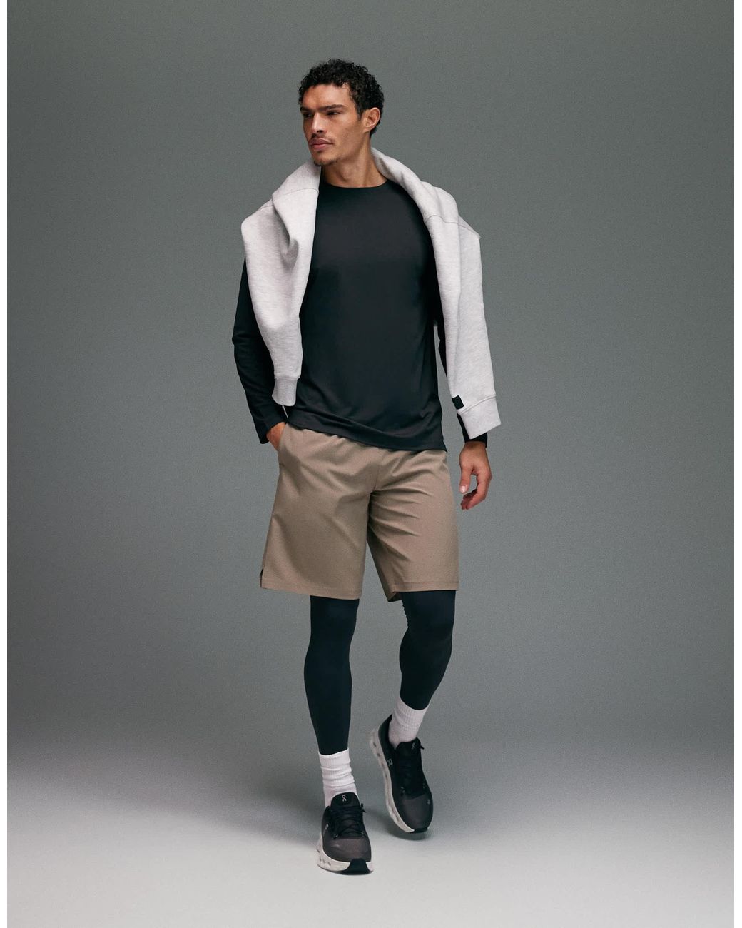 4505 Gray Seamless Physique Defining Compression Base Layer Tight for men