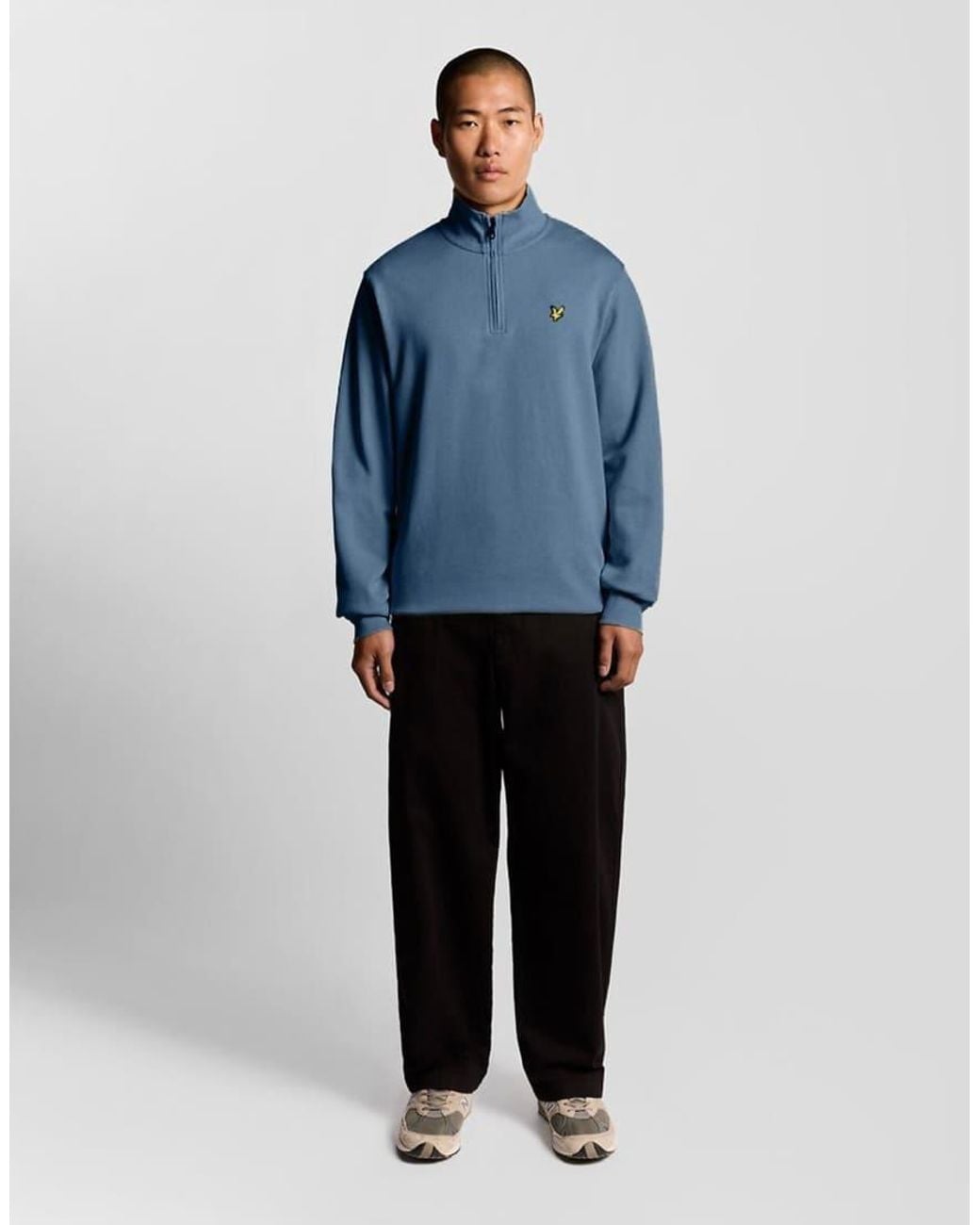 Lyle & Scott Blue Mid Layers Quarter Zip Pullover Sweatshirt for men