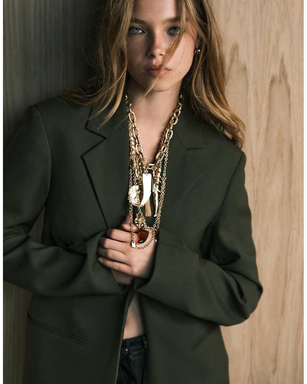 ASOS Green Limited Edition Chunky Chain Necklace With Large Eclectic Charm Mix