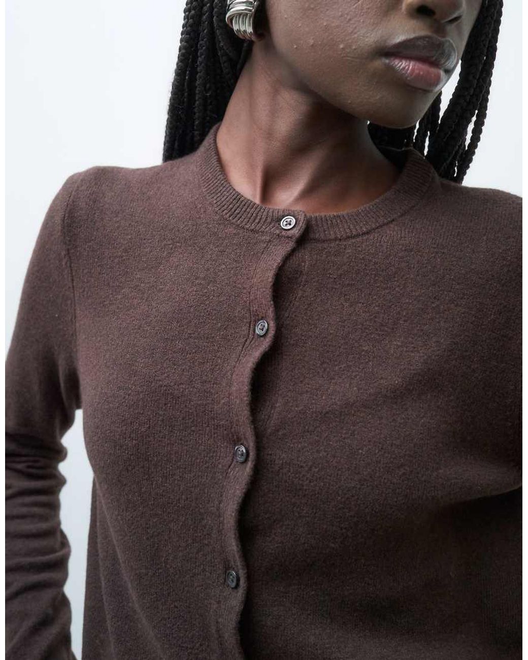 Gap Brown Cashsoft Cropped Knitted Cardigan